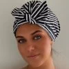 Douchemuts DE MOOISTE -Shower Cap -Black White -Droog Haar -DOUCHEKAPJE 1 STUKS