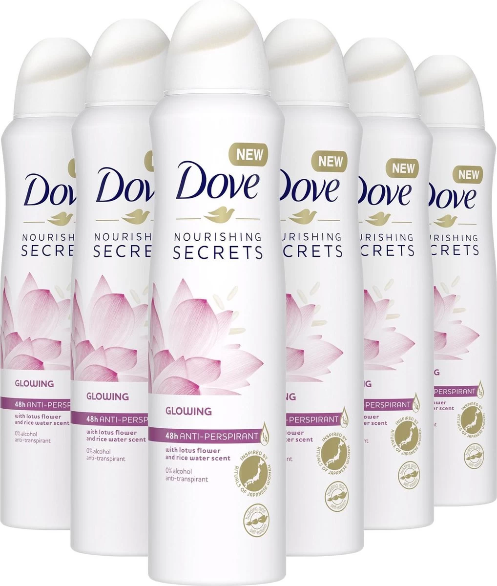 Dove Nourishing Secrets Glowing Anti-transpirant Spray - 6 X 150 Ml 1 Dove Nourishing Secrets Glowing Anti-transpirant Spray - 6 X 150 Ml