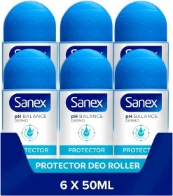 Sanex Dermo Protector Deodorant Anti-Transpirant Roller 6 X 50ml - Voordeelverpakking