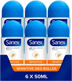 Sanex Dermo Sensitive Deodorant Anti-Transpirant Roller 6 X 50ml - Voordeelverpakking