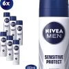 NIVEA MEN Sensitive Protect Deodorant Spray - 6 X 150 Ml - Voordeelverpakking