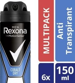 Rexona Men Cobalt Dry Anti-transpirant Spray - 6 X 150 Ml - Voordeelverpakking -Lichaamsverzorging 1078x1200