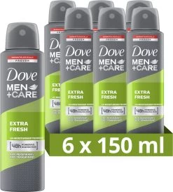 Dove Men+Care Extra Fresh Anti-Transpirant Deodorant Spray - 6 X 150 Ml - Voordeelverpakking