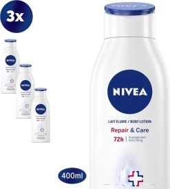 NIVEA Repair & Care Bodylotion - Zeer Droge Huid - 3 X 400 Ml - Voordeelverpakking