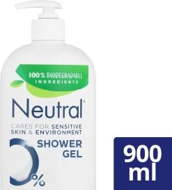 Neutral 0% Milde Showergel - 0% Parfum & 0% Kleurstoffen - 900 Ml -Lichaamsverzorging 1087x1200