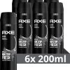 Axe Black Bodyspray Deodorant - 6 X 200 Ml - Voordeelverpakking