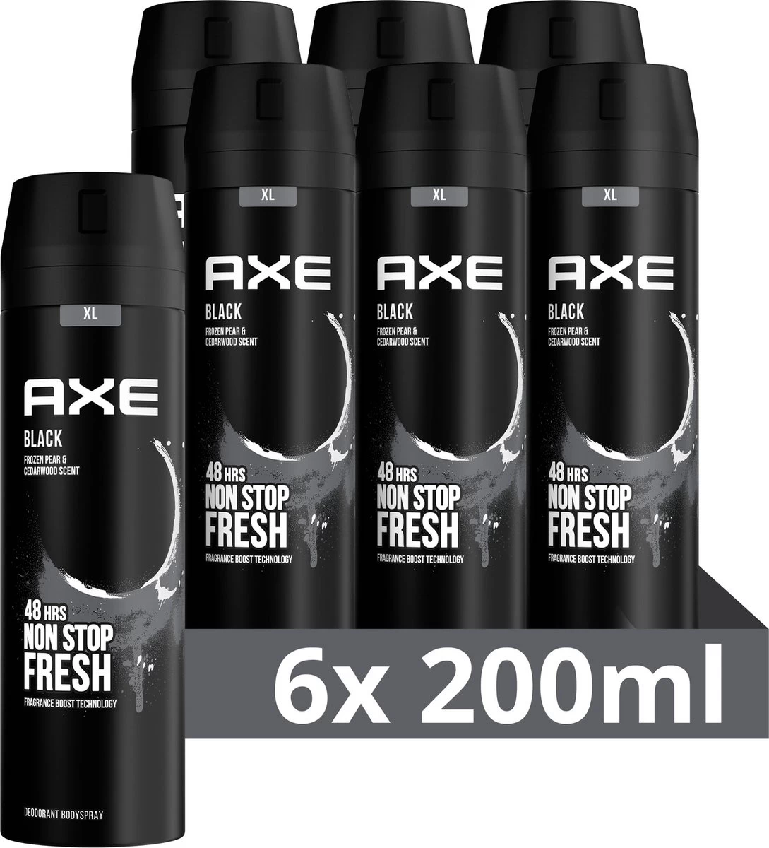 Axe Black Bodyspray Deodorant - 6 X 200 Ml - Voordeelverpakking 1 Axe Black Bodyspray Deodorant - 6 X 200 Ml - Voordeelverpakking