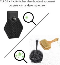 Badborstel - Siliconen Badborstel - Doucheborstel - Lichaamsborstel - Gezichtsborstel - Huidborstel - Scrub Handschoen - Massagespons - Massage Handschoen - Duurzaam - Exfoliërende Werking - Scrubben - Alle Huidtypen - Ergonomisch Handvat Met Zuignap -Lichaamsverzorging 1109x1200 1