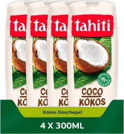 Tahiti Douchegel Kokos 4 X 300ml - Douchegel Voordeelverpakking