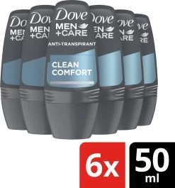 Dove Men+Care Clean Comfort Deodorant Roller - 6 X 50 Ml - Voordeelverpakking
