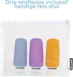 TRVLMORE Silicone Reisflesjes - Navulbaar - Handbagage - 100 ML - 3 Stuks - Oranje/Paars/Blauw -Lichaamsverzorging 1126x1200 1