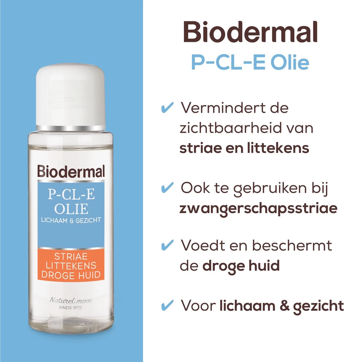Biodermal P-CL-E Olie - Huidolie - Huidverzorging Voor Striae, Littekens En Droge Huid - Huidolie 75 Ml 7 Biodermal P-CL-E Olie - Huidolie - Huidverzorging Voor Striae, Littekens En Droge Huid - Huidolie 75 Ml - Afbeelding 7