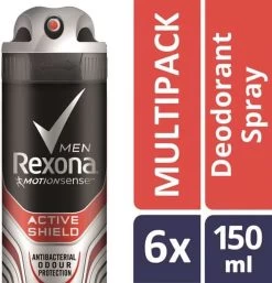 Rexona Men Active Shiel Deodorant - 6 X 150 Ml - Voordeelverpakking -Lichaamsverzorging 1153x1200 2