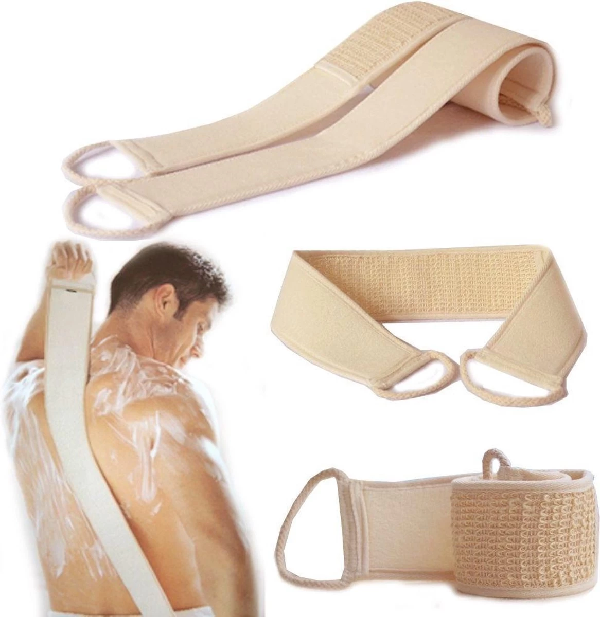 Loofah Massage Borstel - Massage Brush / Lichaamsborstel | Scrub Spons - Badspons - Douchespons - Rugmassage- | Sauna & Welness | Badborstel - Saunaborstel - Rugborstel - Huidborstel - Douche Borstel - Wasborstel - Beige 2 Loofah Massage Borstel - Massage Brush / Lichaamsborstel | Scrub Spons - Badspons - Douchespons - Rugmassage- | Sauna & Welness | Badborstel - Saunaborstel - Rugborstel - Huidborstel - Douche Borstel - Wasborstel - Beige - Afbeelding 2