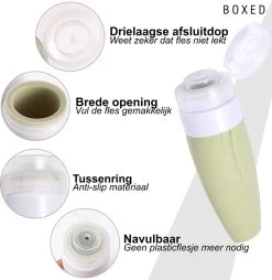 Boxed Reisflesjes Met Etui - Reisset - Verschillende Maten - Siliconen Navulbare Reisflacons - Reis Toilettas - Vliegtuig Handbagage -Lichaamsverzorging 1168x1200 3