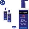 Neutrogena Deep Moisture Snel Absorberende Bodylotion, Noorse Formule, Bodycrème, Droge Huid, 2 X 400 Ml
