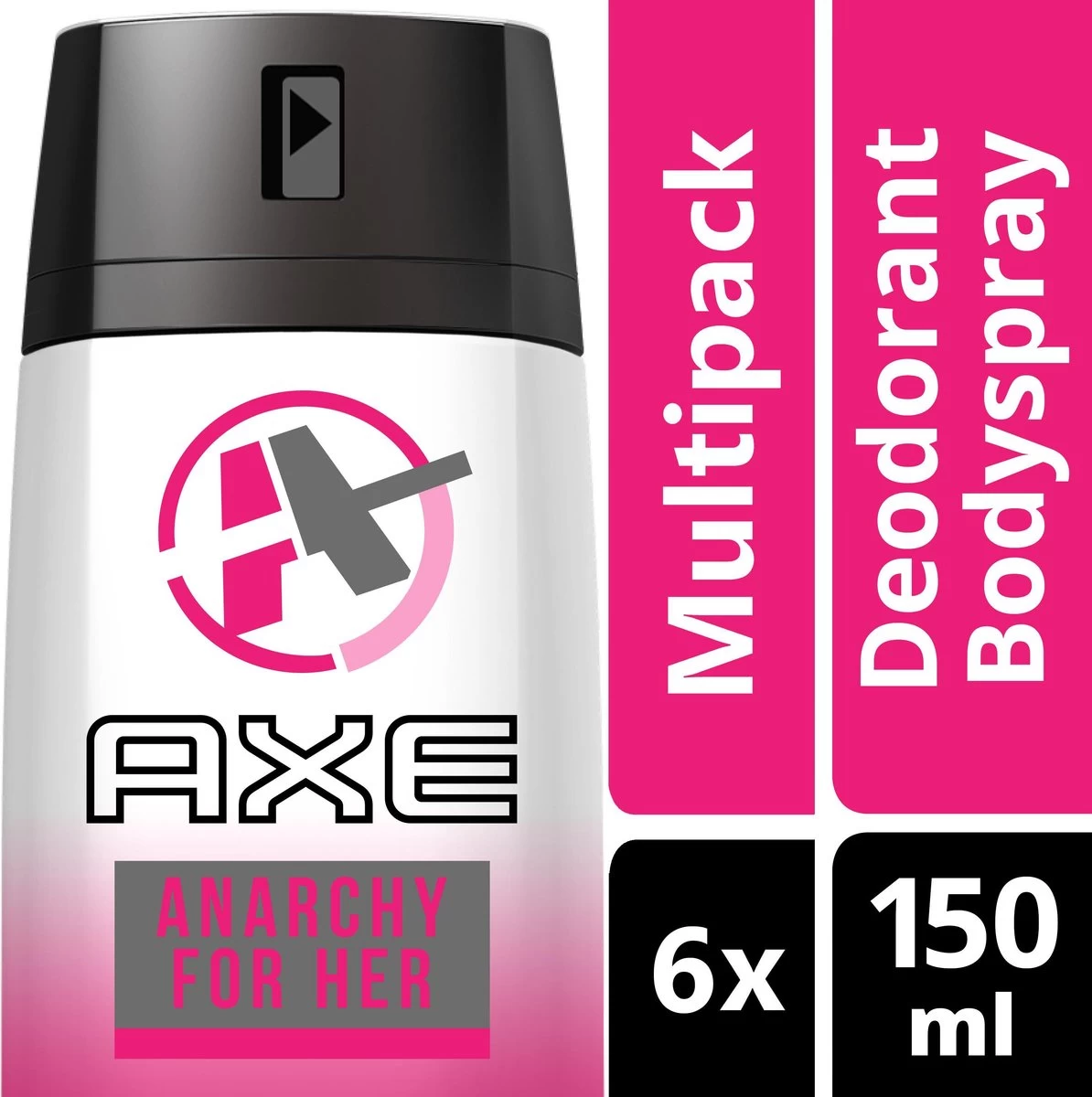 Axe Anarchy For Women - 150 Ml - Deodorant Spray - 6 Stuks - Voordeelverpakking 1 Axe Anarchy For Women - 150 Ml - Deodorant Spray - 6 Stuks - Voordeelverpakking