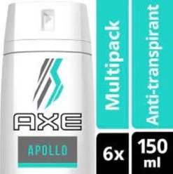 AXE Apollo Dry Anti-Transpirant Deodorant - 6 X 150 Ml - Voordeelverpakking