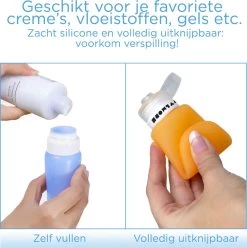 TRVLMORE Silicone Reisflesjes - Navulbaar - Handbagage - 100 ML - 3 Stuks - Oranje/Paars/Blauw -Lichaamsverzorging 1196x1200 4