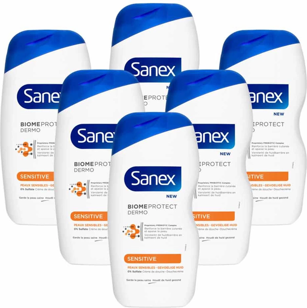 6x Sanex Douchegel Dermo Sensitive 500 Ml 1 6x Sanex Douchegel Dermo Sensitive 500 Ml