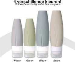 Boxed Reisflesjes Met Etui - Reisset - Verschillende Maten - Siliconen Navulbare Reisflacons - Reis Toilettas - Vliegtuig Handbagage -Lichaamsverzorging 1200x1002