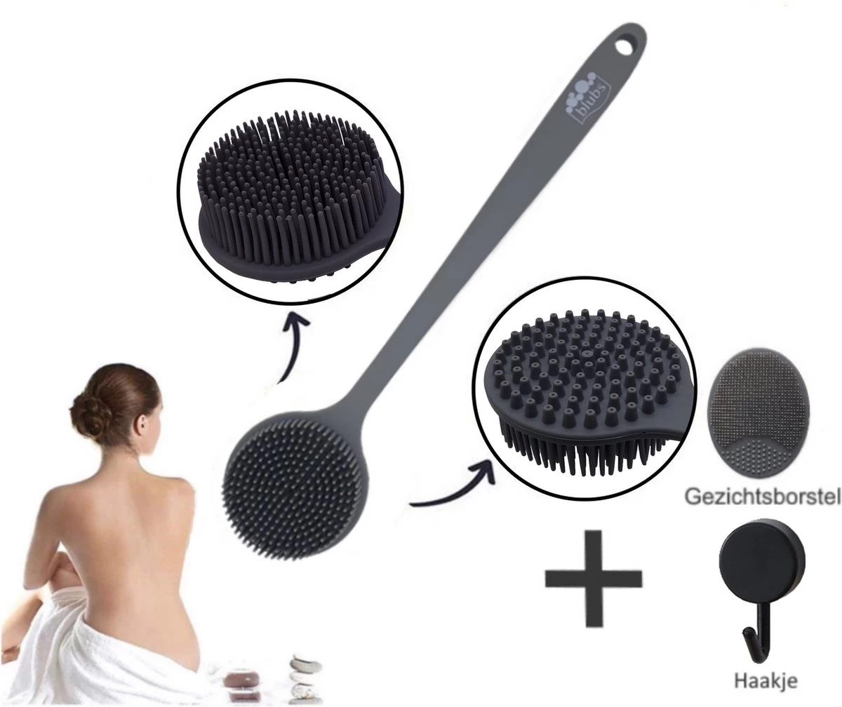 Blubs® Badborstel - Dry Brush - Grijs 1 Blubs® Badborstel - Dry Brush - Grijs
