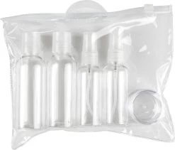 3BMT Reisflesjes Set Handbagage - Set Van 5 - Diverse Formaten Met Spray In Handige Toilettas