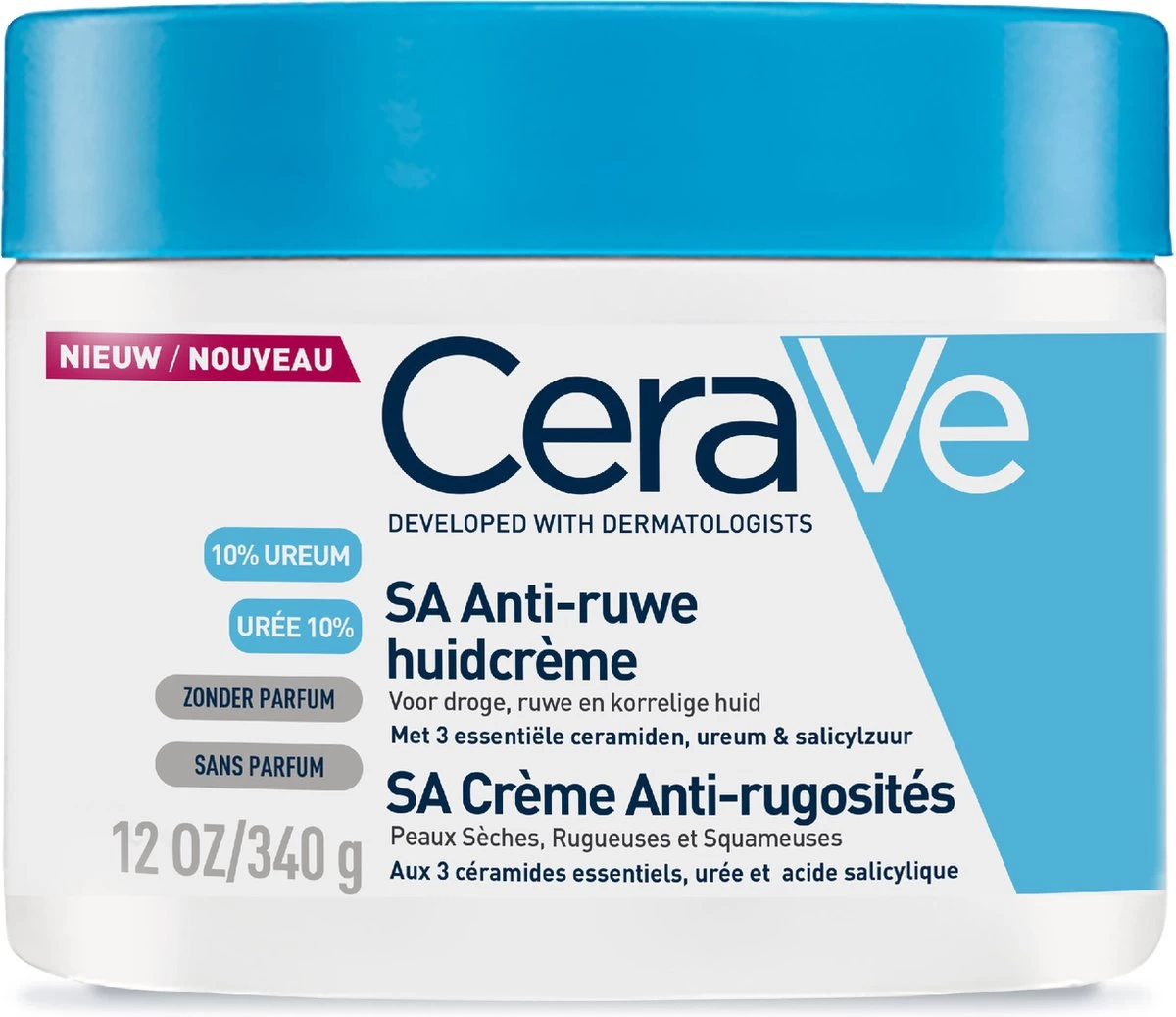 CeraVe - SA Smoothing Cream - Bodycréme - Droge En Ruwe Huid - 340 G 1 CeraVe - SA Smoothing Cream - Bodycréme - Droge En Ruwe Huid - 340 G