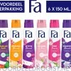 Fa Deodorant 6 X 150 Ml - Voordeelverpakking - Try Out Pakket - Mystic, Oriental, Pink, Luxurious, Natural & Brazilian