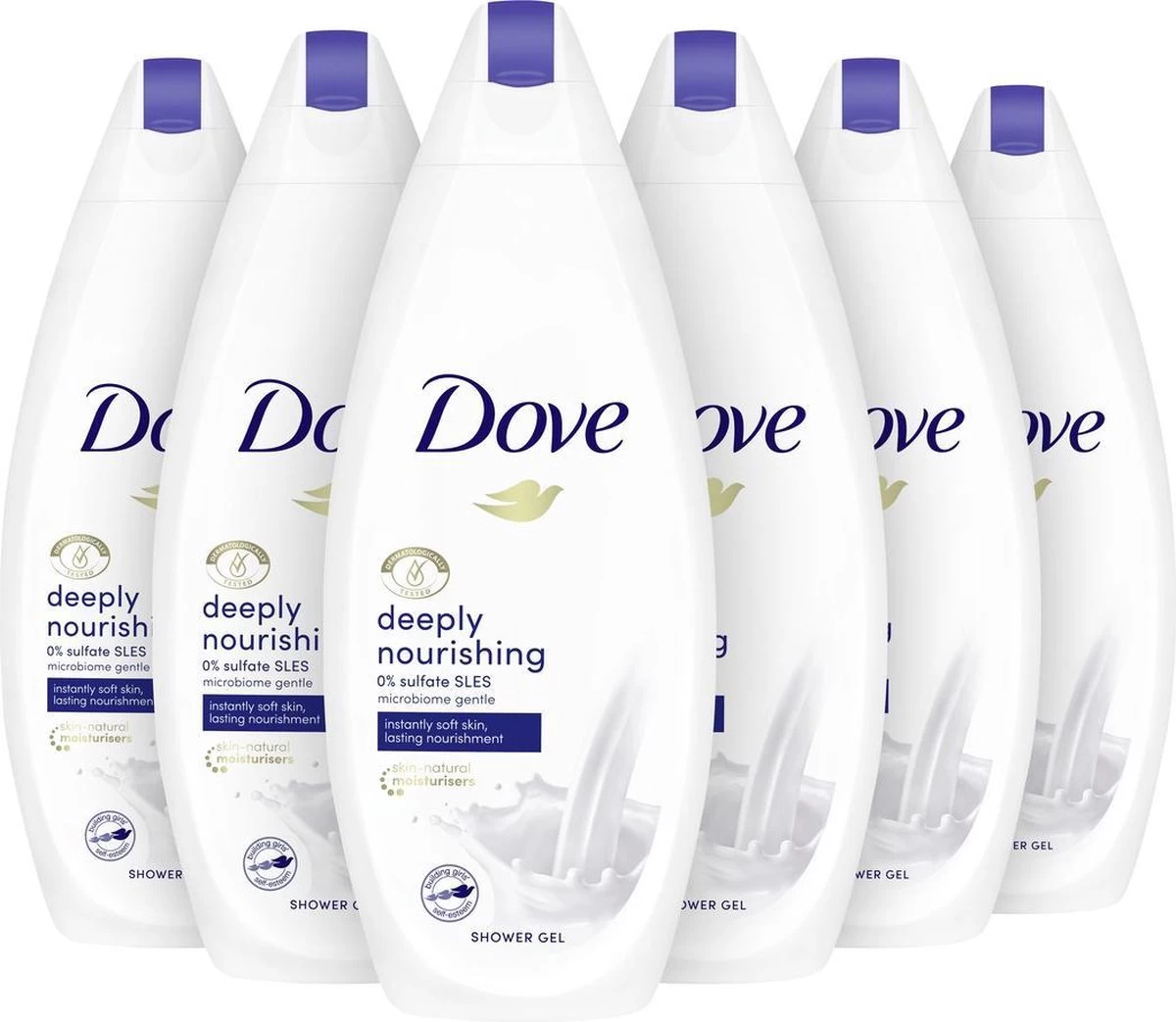 Dove Douchegel Deeply Nourishing - 6 X 225 Ml - Voordeelverpakking 1 Dove Douchegel Deeply Nourishing - 6 X 225 Ml - Voordeelverpakking