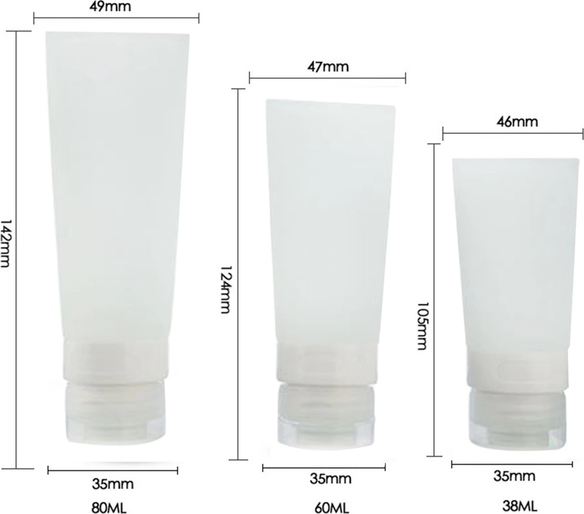 Somstyle 8-Delig Reisflesjes Set Transparant - Vliegtuig Handbagage - Toilettas Inclusief Potjes & Navulbare Flacons - Reisaccessoires - Wit 7 Somstyle 8-Delig Reisflesjes Set Transparant - Vliegtuig Handbagage - Toilettas Inclusief Potjes & Navulbare Flacons - Reisaccessoires - Wit - Afbeelding 7