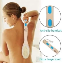 Blubs® – Houten Badborstel – Dry Brush – Rug Scrubber – Lichaamsborstel – Rugborstel Douche Met Steel – Huidborstel – Rugborstel Hout – Houten Badborstel Met Steel – Doucheborstel Met Steel – Houten Borstel – Droogborstel – Massage – Blauw -Lichaamsverzorging 1200x1062 4