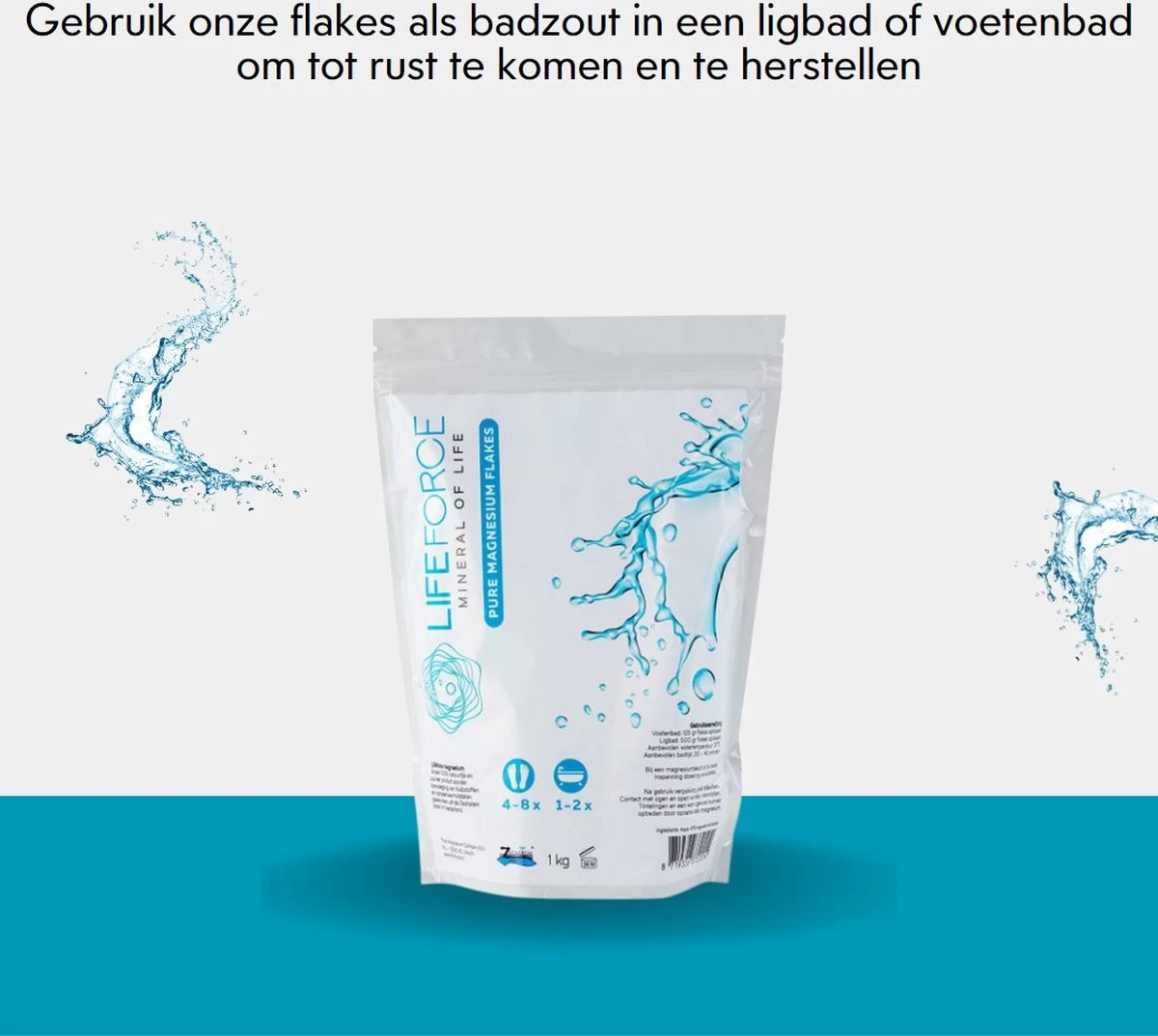 Lifeforce Magnesium Vlokken / Flakes / Badzout (1 Kg) | Puur Zechstein - Magnesiumchloride 100% Natuurlijk En Zuiver 2 Lifeforce Magnesium Vlokken / Flakes / Badzout (1 Kg) | Puur Zechstein - Magnesiumchloride 100% Natuurlijk En Zuiver - Afbeelding 2