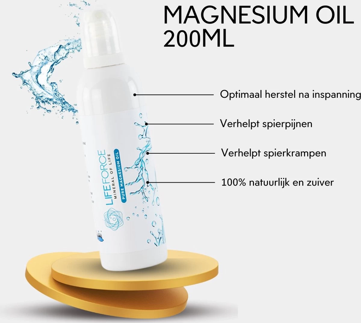 Lifeforce Magnesium Olie - Magnesiumspray (200 Ml) - Puur Zechstein - Magnesiumchloride 100% Natuurlijk En Zuiver 6 Lifeforce Magnesium Olie - Magnesiumspray (200 Ml) - Puur Zechstein - Magnesiumchloride 100% Natuurlijk En Zuiver - Afbeelding 6