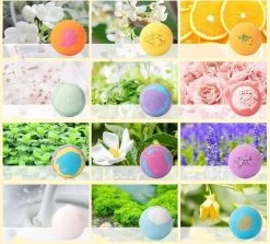 Nixnix - Bath Bombs 12 Stuks - Bruisballen Voor In Bad - 12 Etherische Aroma Bad Bommen - Giftset - Cadeau - 60g Per Stuk - Bruis Ballen Bad - Badballen -Lichaamsverzorging 1200x1084 8