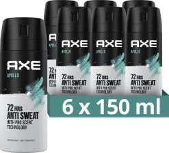 Axe Apollo Anti-transpirant Spray - 6 X 150 Ml - Voordeelverpakking