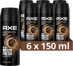 Axe Dark Temptation Bodyspray Deodorant - 6 X 150ml - Voordeelverpakking