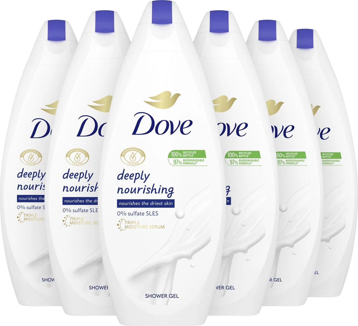 Dove Douchegel Deeply Nourishing - 6 X 225 Ml - Voordeelverpakking 2 Dove Douchegel Deeply Nourishing - 6 X 225 Ml - Voordeelverpakking - Afbeelding 2