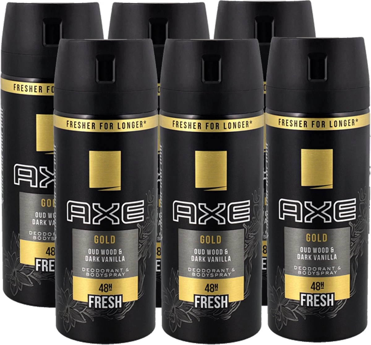 Axe Deodorant Gold Oud Wood & Dark Vanilla 6 X 150ml 1 Axe Deodorant Gold Oud Wood & Dark Vanilla 6 X 150ml