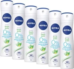NIVEA Pure & Natural Jasmine - 6 X 150 Ml - Voordeelverpakking - Deodorant Spray