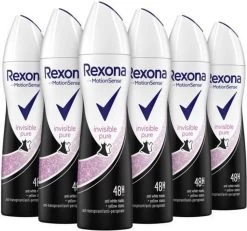 Rexona Woman Invisible Pure Deodorant Spray - 6 X 150 Ml - Voordeelverpakking