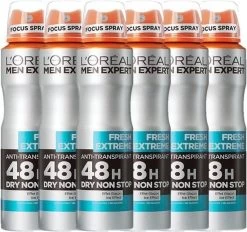 L’Oréal Paris Men Expert Fresh Extreme 48H Deodorant Spray - 6 X 150 Ml - Voordeelverpakking -Lichaamsverzorging 1200x1126 2