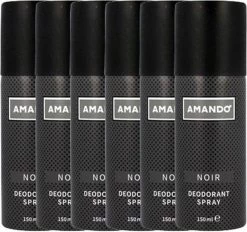 Amando Noir - Deodorant - 6x 150 Ml - Voordeelverpakking