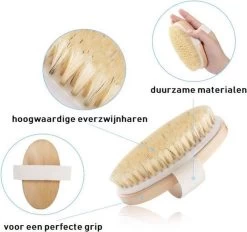 Simia™ Dry Brushing Huidborstel Met Natuurlijke Haren - Huidverbetering - Anti Cellulitis Brush - Lichaamsborstel - Droogborstel -Lichaamsverzorging 1200x1129