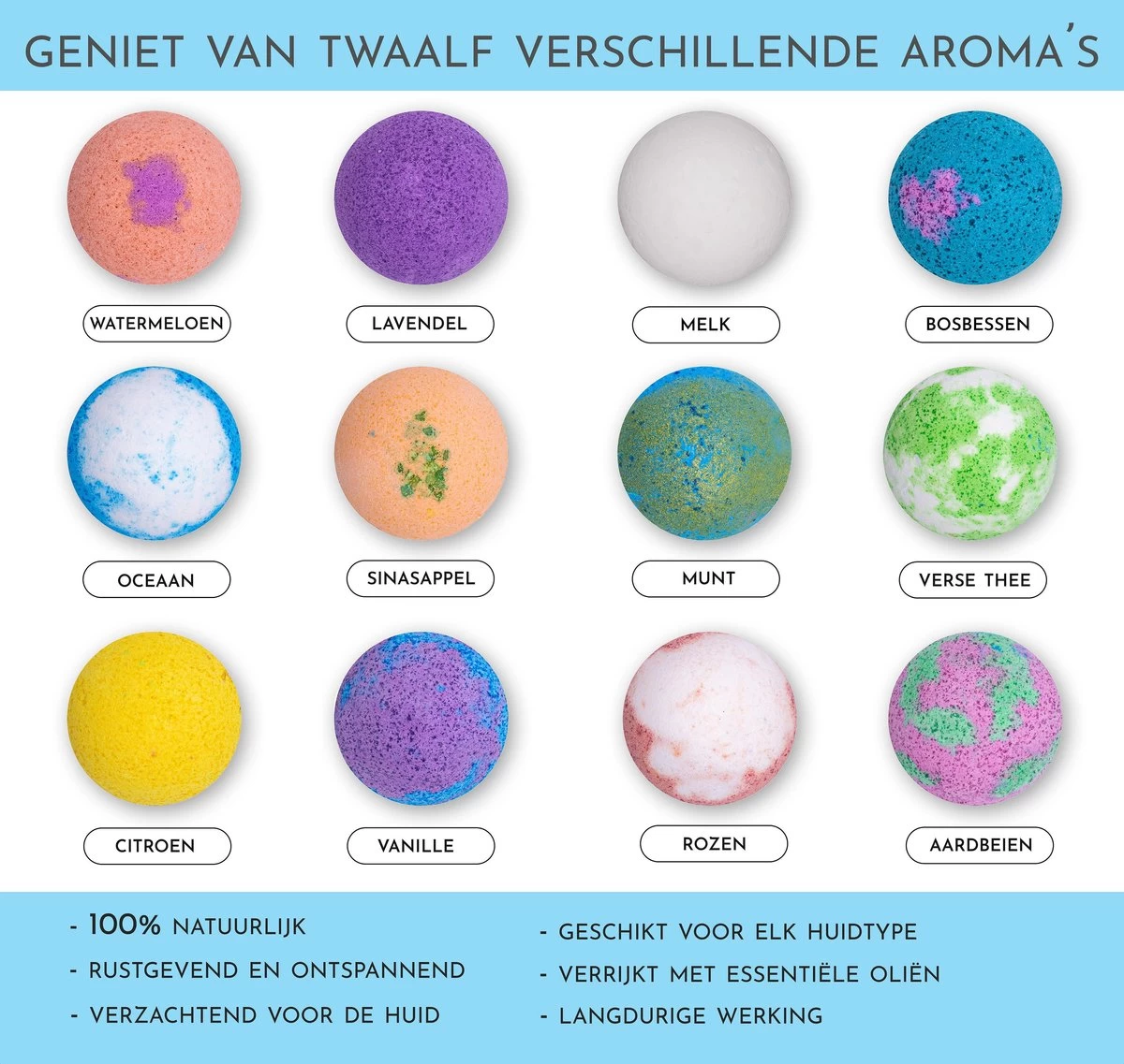 Bruisballen Voor Bad – XL Maat – 12 Unieke Geuren En Kleuren – 100% Natuurlijk - Bruisballen Kind 2 Bruisballen Voor Bad – XL Maat – 12 Unieke Geuren En Kleuren – 100% Natuurlijk - Bruisballen Kind - Afbeelding 2