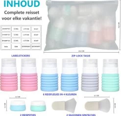 QOSO Reisflesjes Set 8-Delig | Reisflesjes Handbagage Opvouwbaar | Mini Shampoo & Reispotjes Hervulbaar Klein | Reisflesjes 100ml In 4 Kleuren | Navulbare Reisflesjes In Een Reisset -Lichaamsverzorging 1200x1148 2