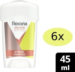 Rexona Women - Deodorant Vrouw Stick - Maximum Protection Stress Control - Voordeelverpakking 6 X 45 ML