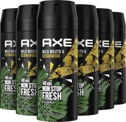 Axe Mojito & Cedarwood Pepper Bodyspray Deodorant - 6 X 150 Ml - Voordeelverpakking -Lichaamsverzorging 1200x1158 2