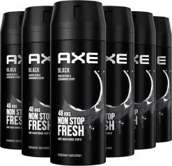 Axe Black Bodyspray Deodorant - 6 X 150 Ml - Voordeelverpakking