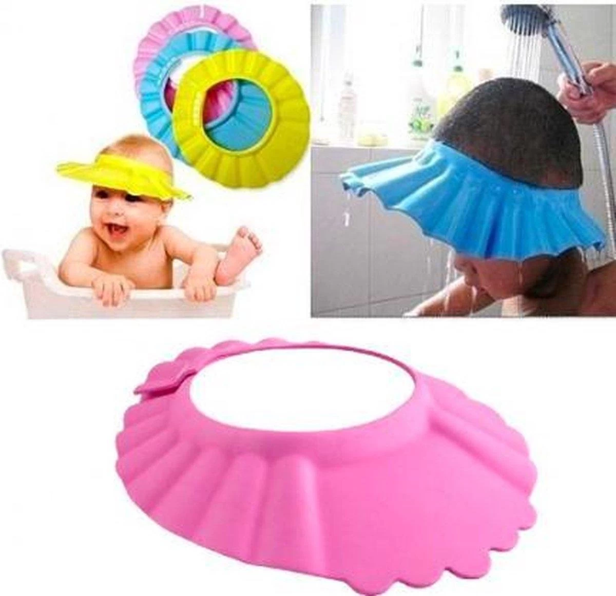 Roze Handig Douchekapje Voor Kleine Kinderen -Kind Haarwas Hulp Kap -Douche Shower Cap - Douchecap 1 Roze Handig Douchekapje Voor Kleine Kinderen -Kind Haarwas Hulp Kap -Douche Shower Cap - Douchecap